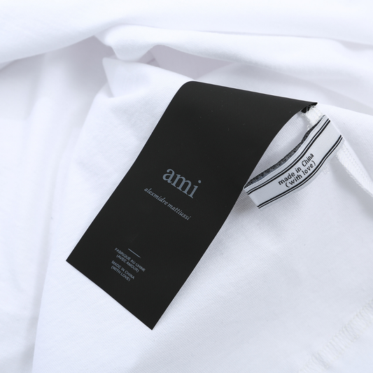 T-shirt Ami Paris Blanc Coeur Noir