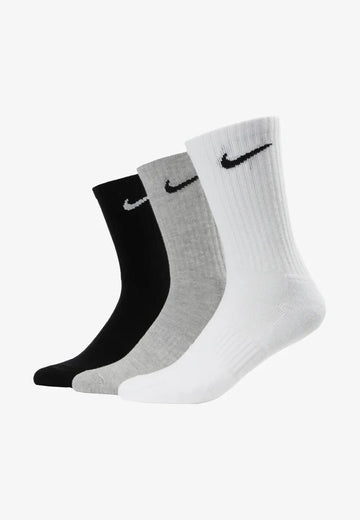 Nike PACK - 3 Paires de Chaussettes Cushioned Crew ( Noir/Gris/Blanc)