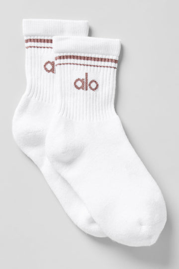 Chaussettes Alo Throwback - Blanche/Marron