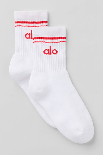 Chaussettes Alo Throwback - White/Bright Red