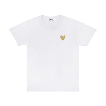 Comme des Garçons Play T-Shirt Gold Heart Emblem White