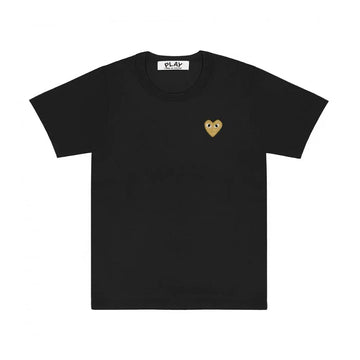 Comme des Garçons Play T-Shirt Gold Heart Emblem Black