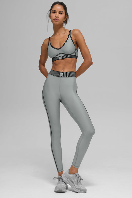 Ensemble Alo Airlift 7/8 Line Up Taille Haute - Lunar Grey
