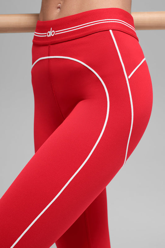 Ensemble Alo Airbrush Taille Haute - Bright Red/White